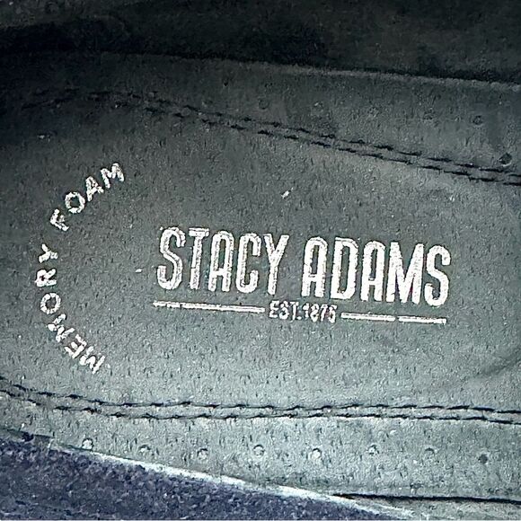 Stacy Adams Mens Newcomb Moc Toe Bit Loafer Blue Suede 7.5 M Pre-Owned - Picture 6 of 11